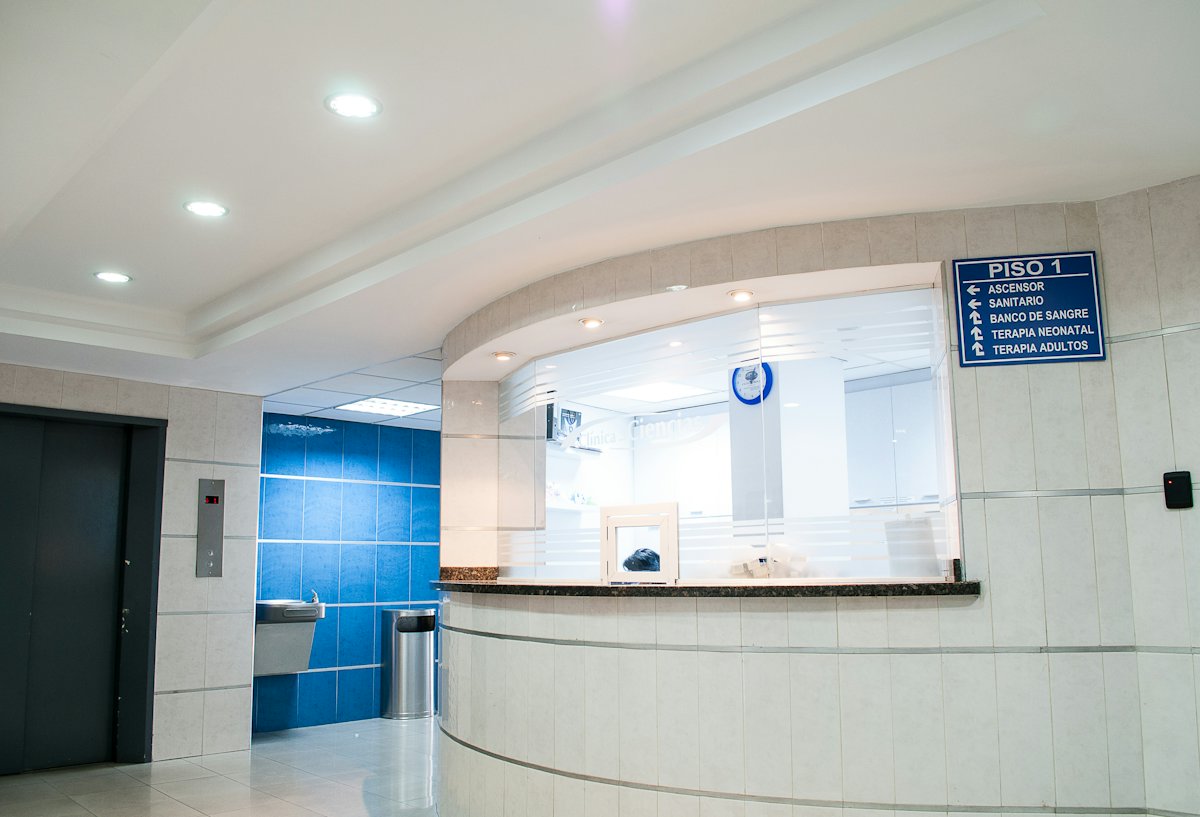 A hospital reception and patient registration desk